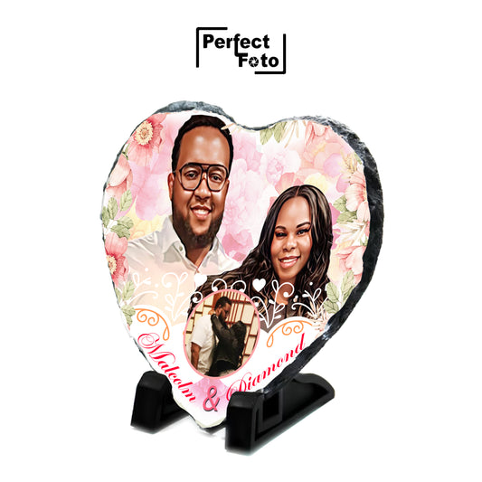 Custom Made Heart Slate Rock Design 2