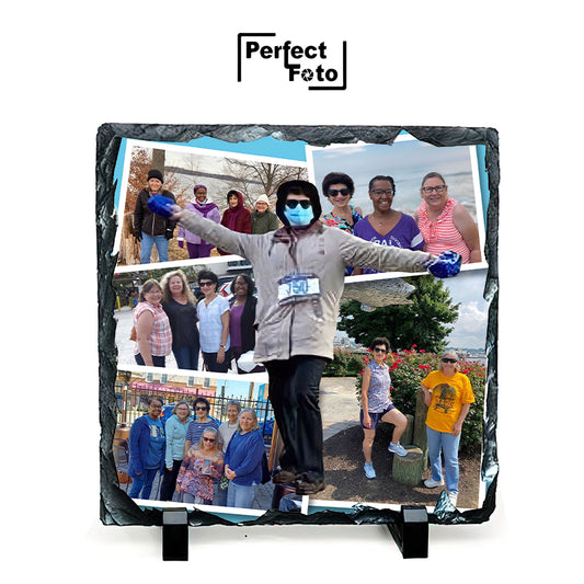 Custom Made Square Slate Rock Design 1